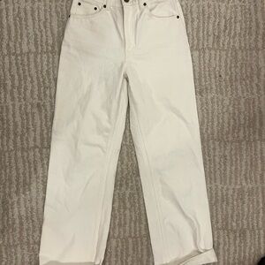 Nudie Jeans White Wide Leg Flare Jeans